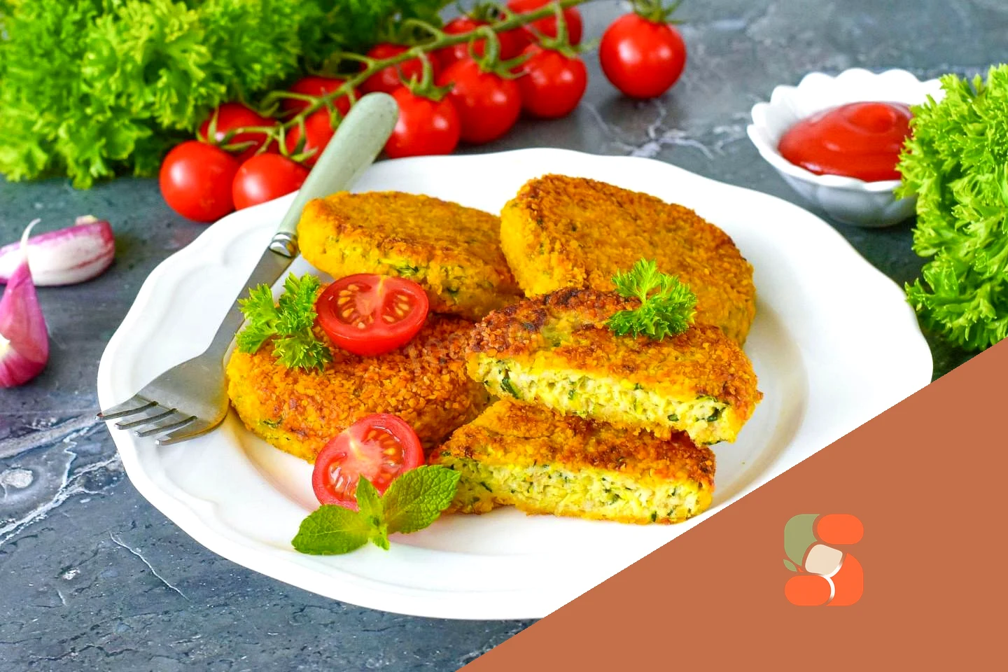Кабачковые котлеты с овсянкой и чесноком