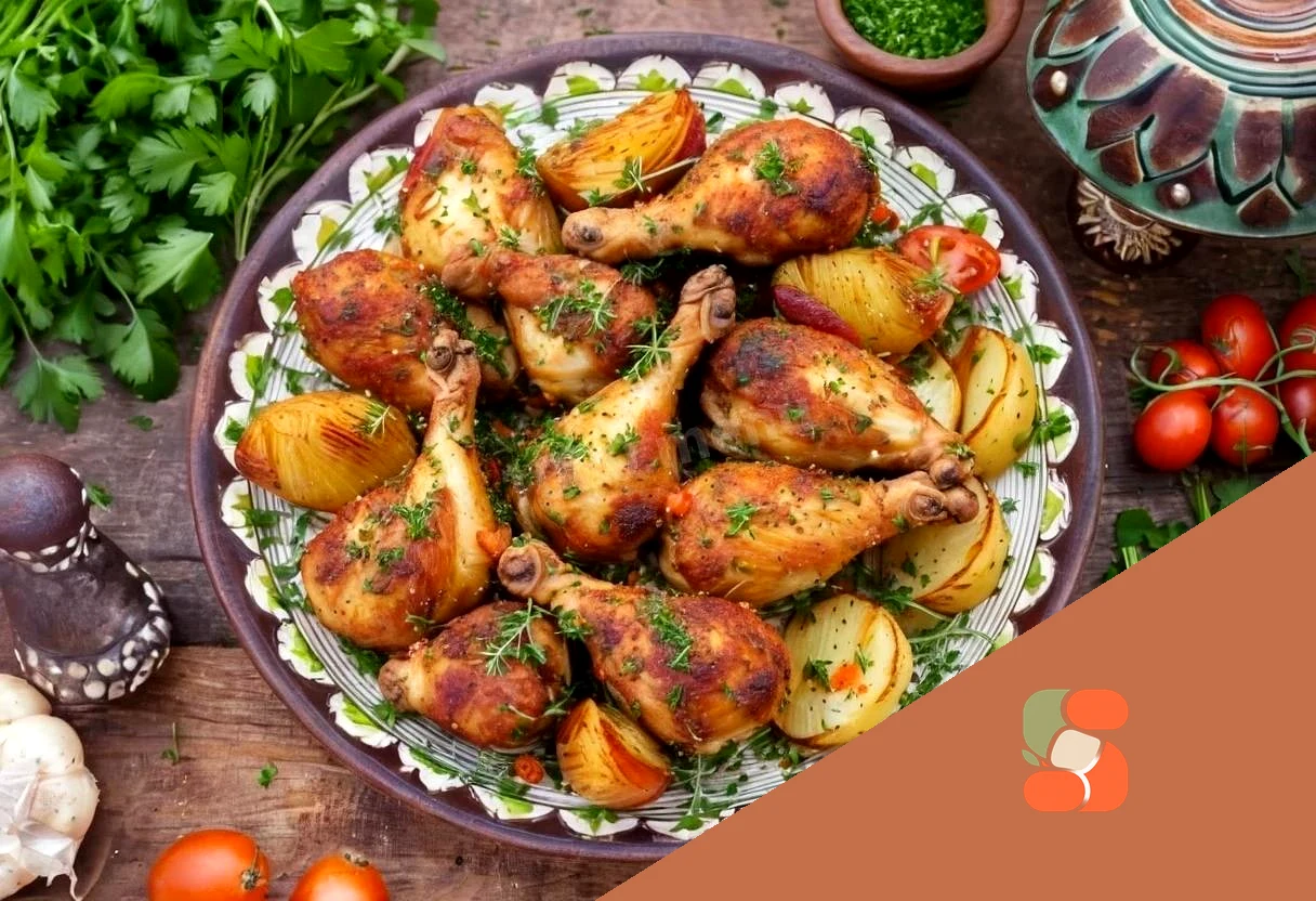 Котел кебаб з курячих гомілок з картоплею на багатті