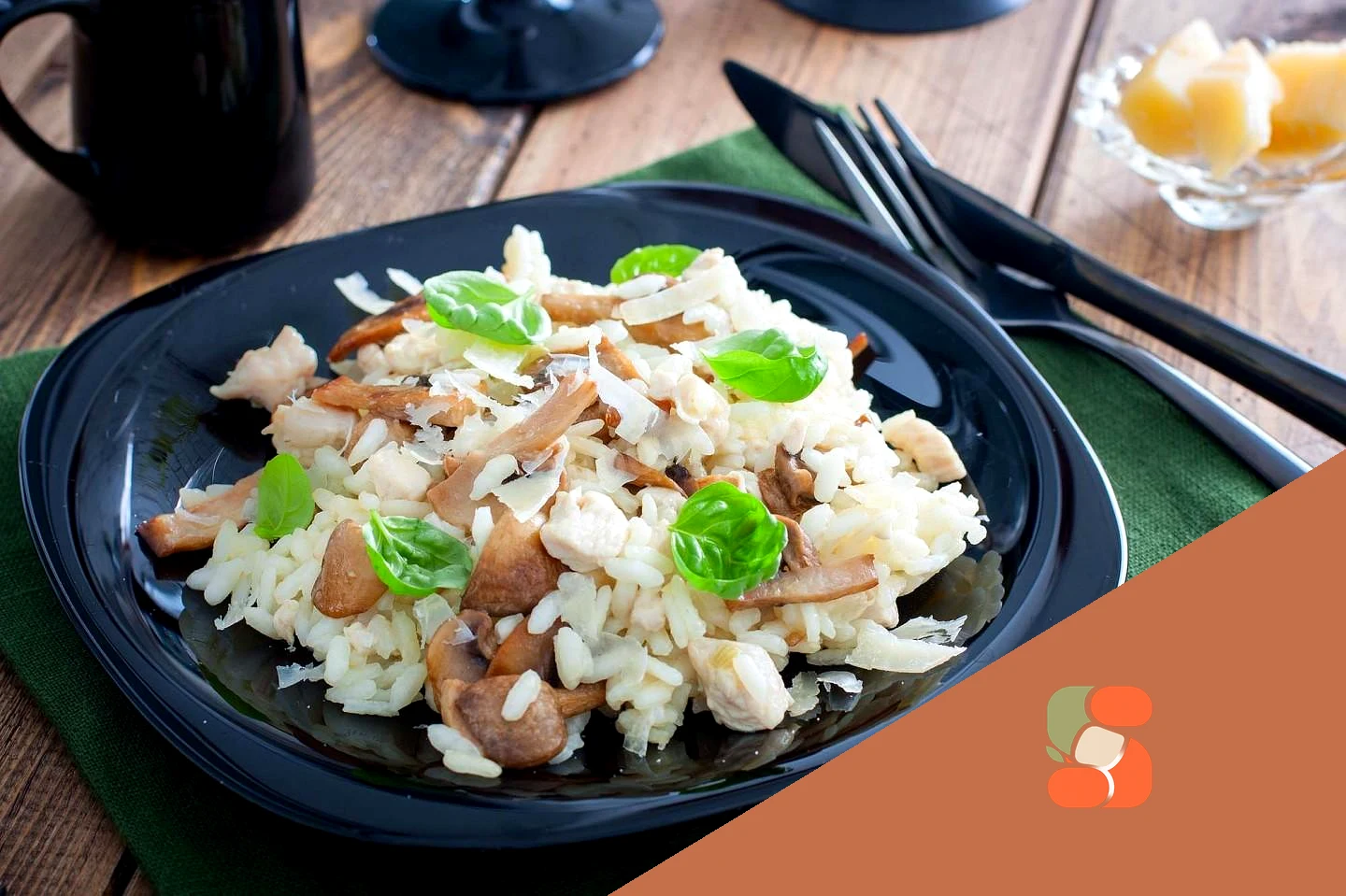 Класичне різотто з куркою та грибами