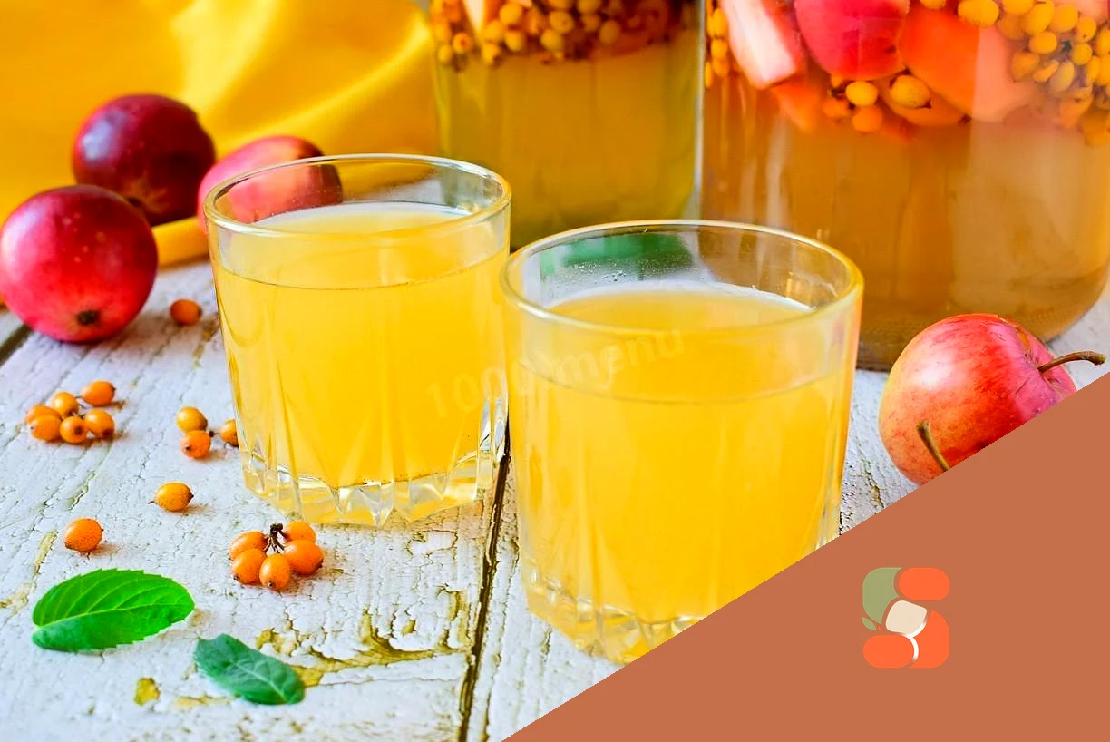 Компот із обліпихи та яблук на зиму