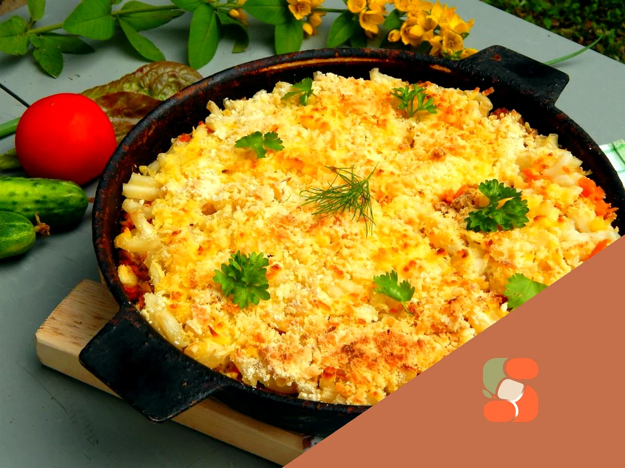 Макарони з сиром та фаршем у духовці