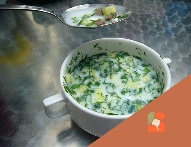 Окрошка з копченою олениною