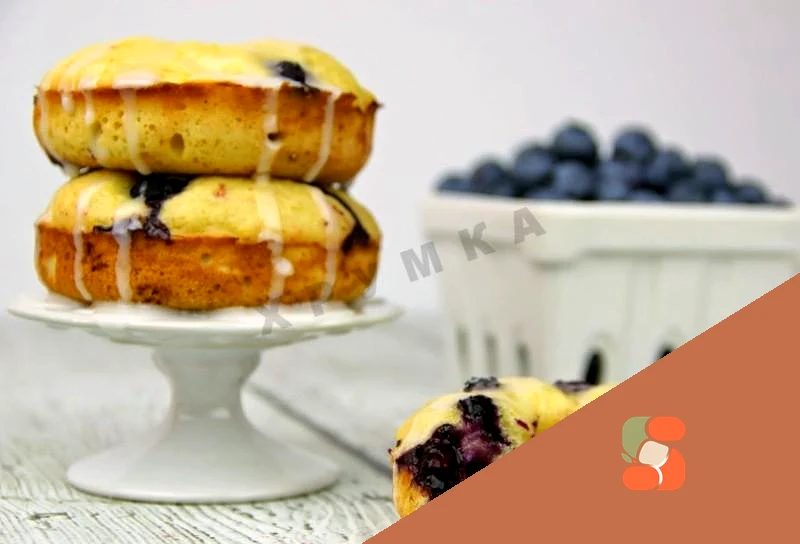 Пончики без дріжджів на молоці з чорницею та лимоном