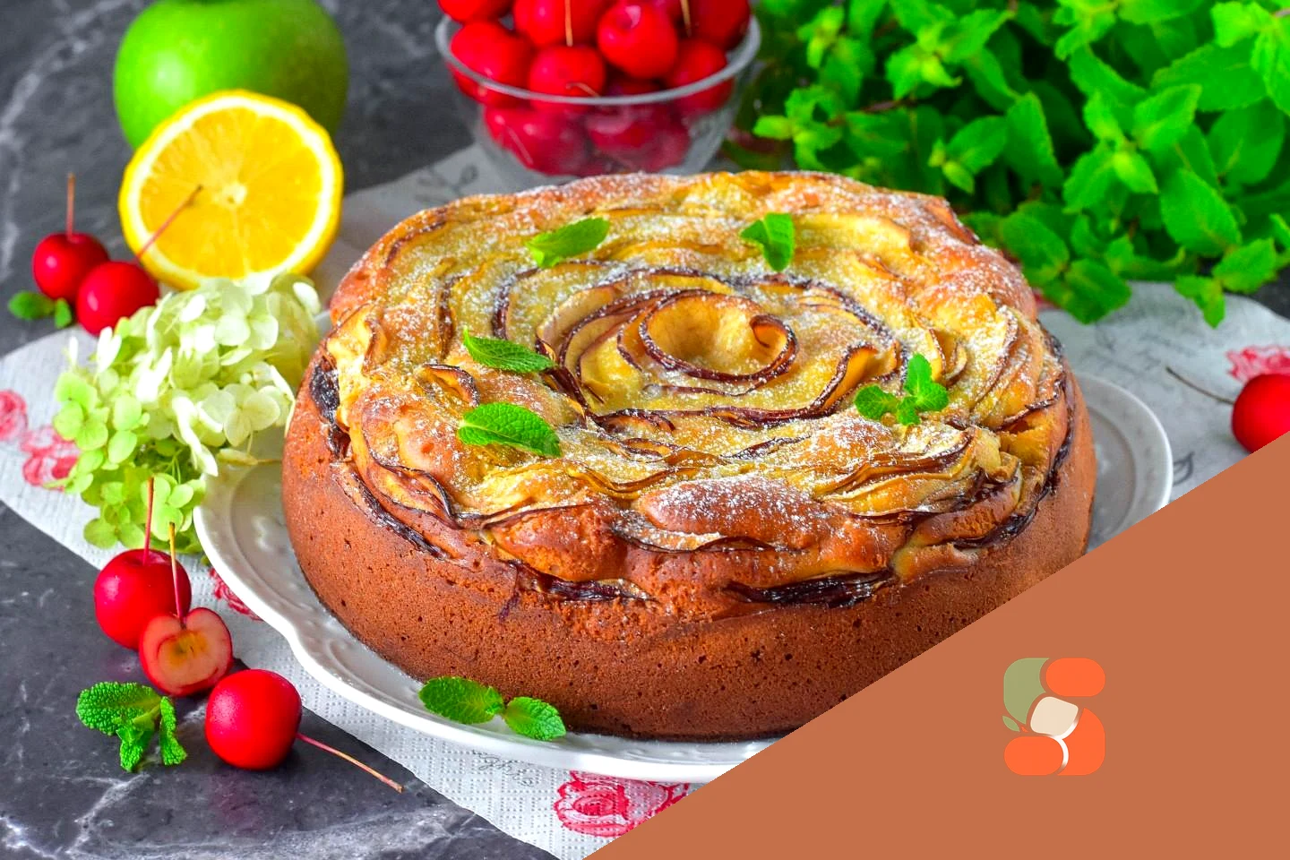Пирог с яблоками на сметане в духовке