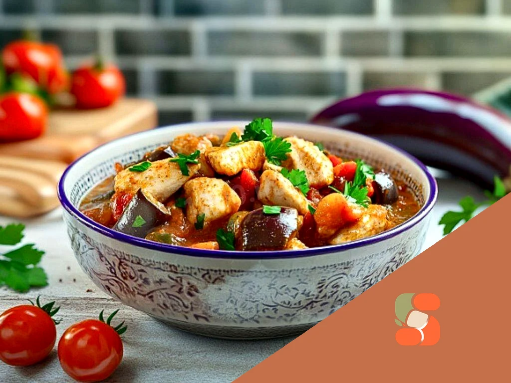 Рагу з куркою та баклажанами