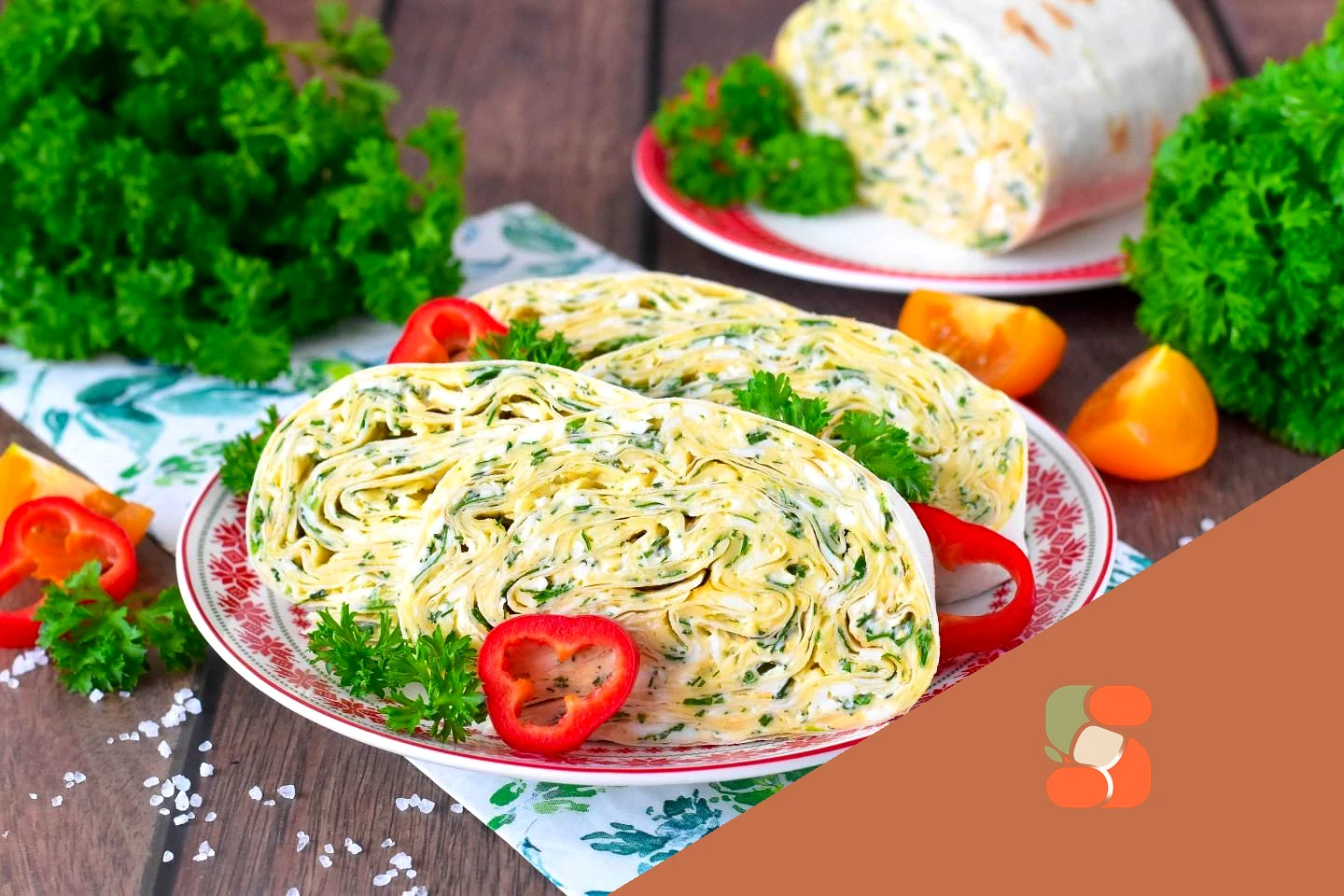 Рулет з лавашу з часником та сиром