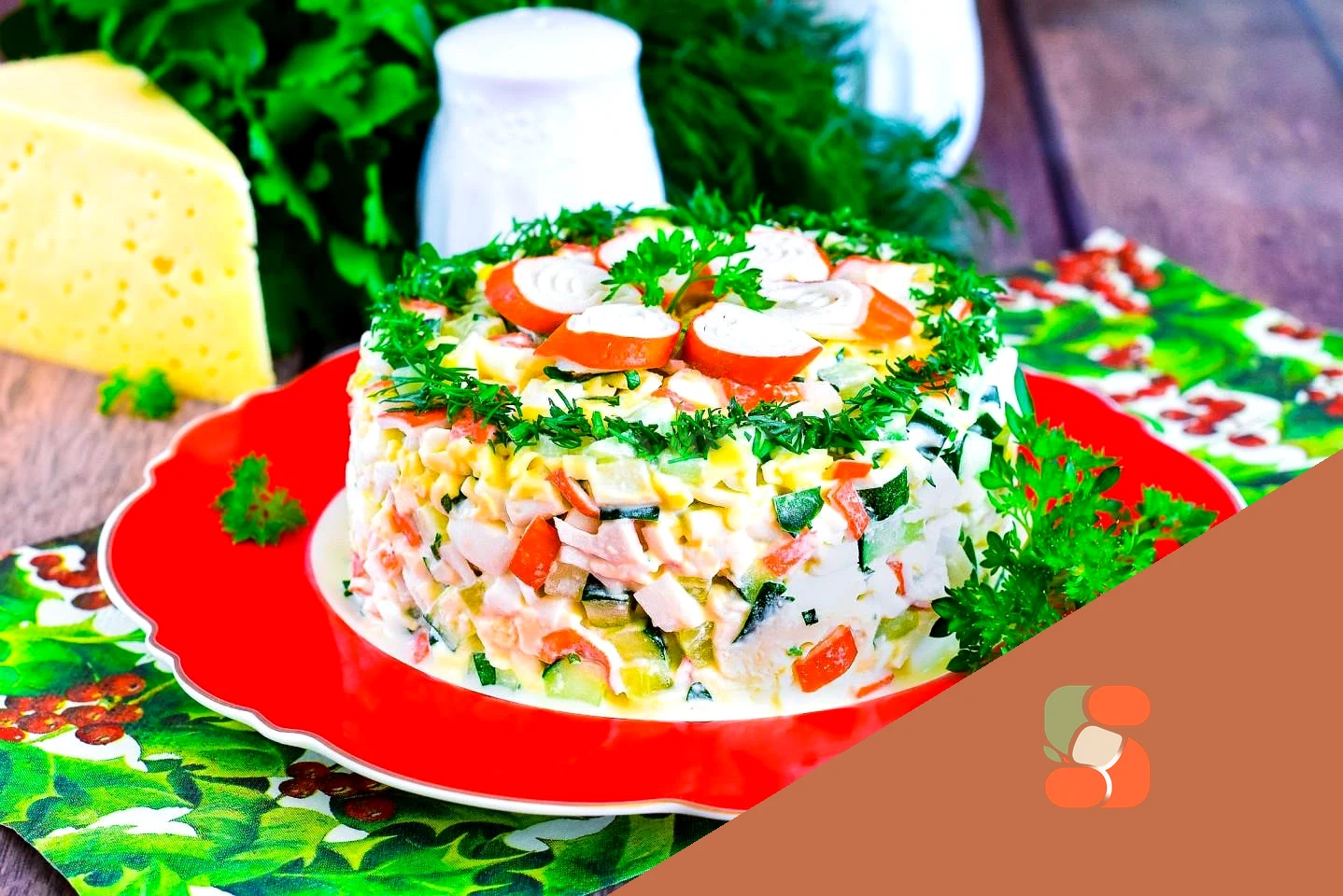 Салат огірки сир крабові палички