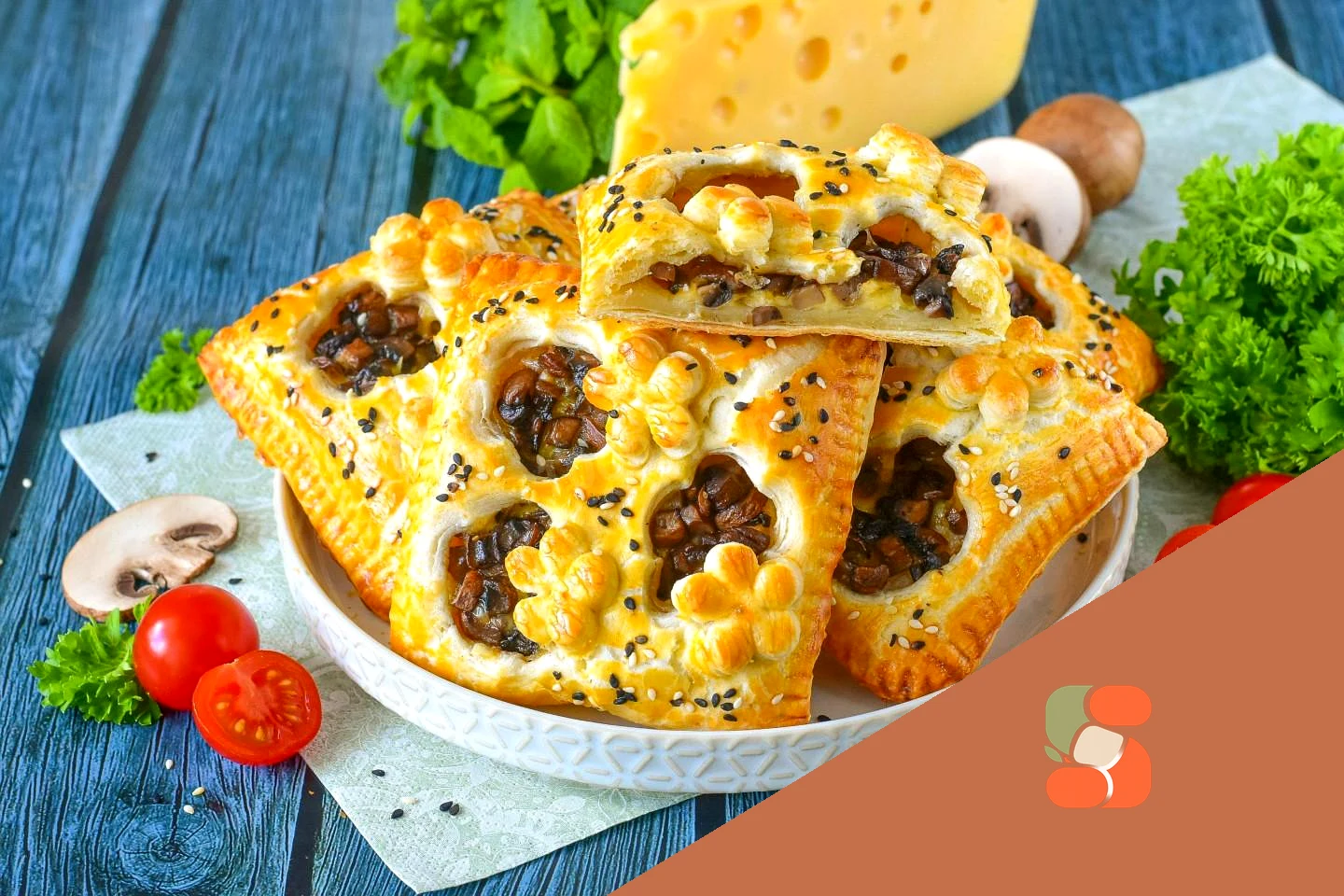 Слойки с грибами