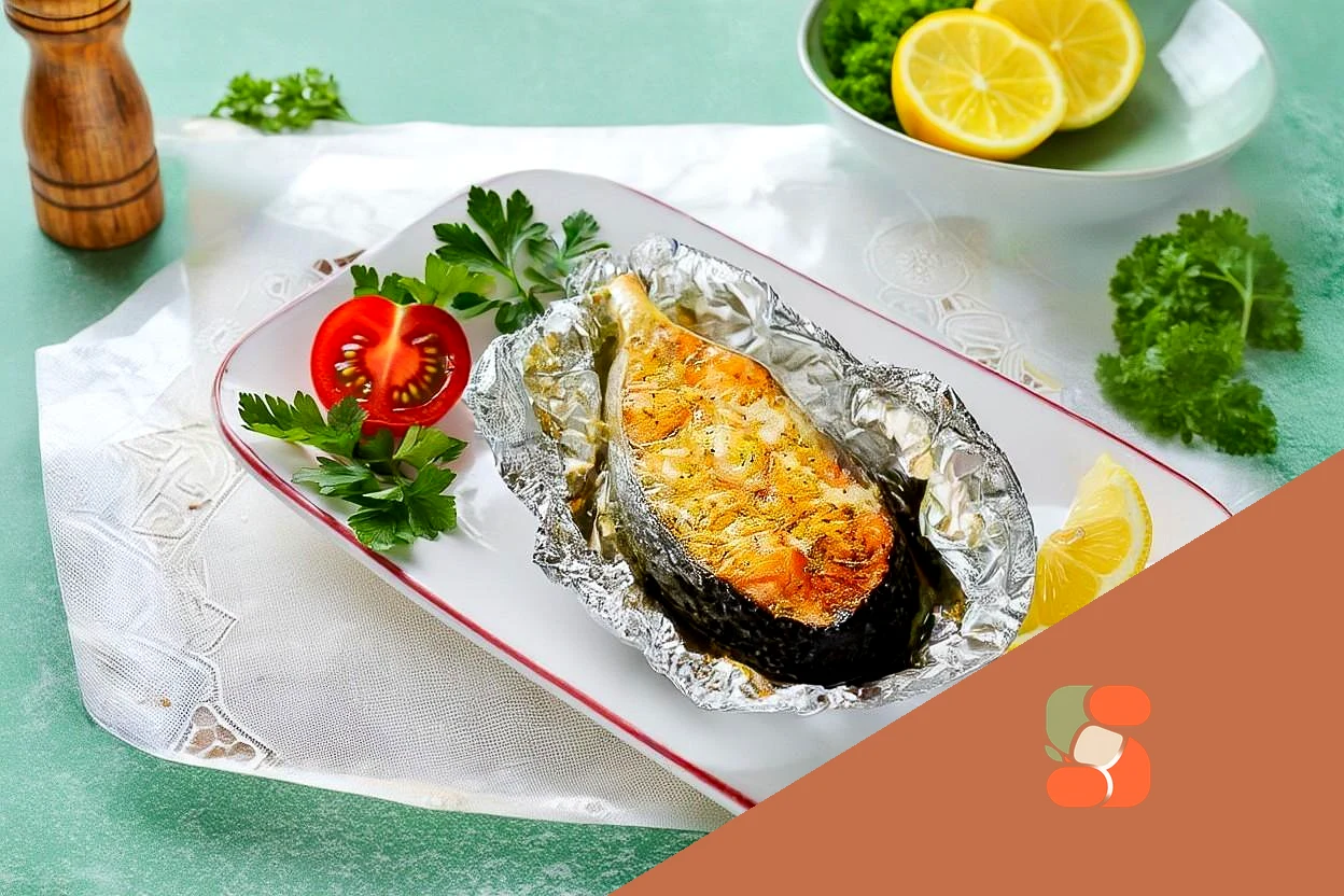 Стейк форелі у духовці у фользі