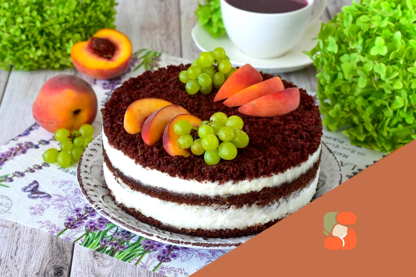 Торт три склянки на кефірі з какао