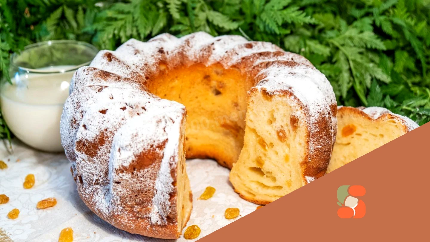 Сирний кекс з родзинками та сметаною в духовці