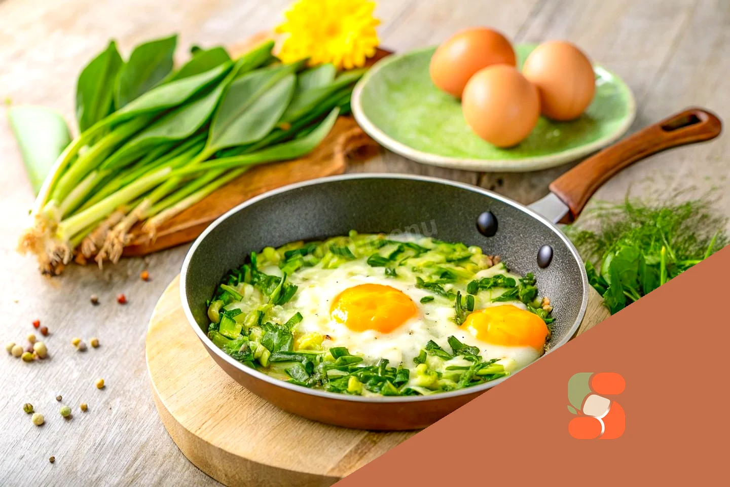 Яєчня з черемшею свіжою