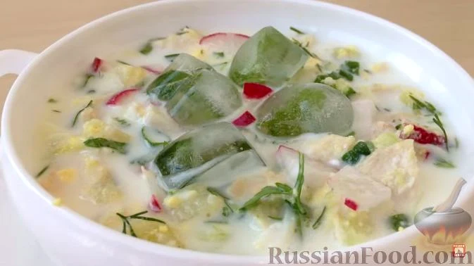 Окрошка на кефірі та газованій воді