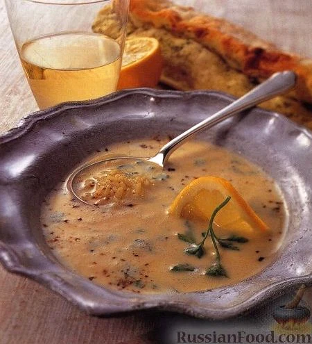 Суп з рисом та яєчною заправкою