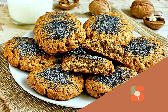 Вівсяне печиво з волоськими горіхами, насінням соняшнику та маком