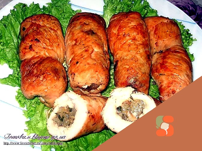 Курячі рулети з рисом та грибами