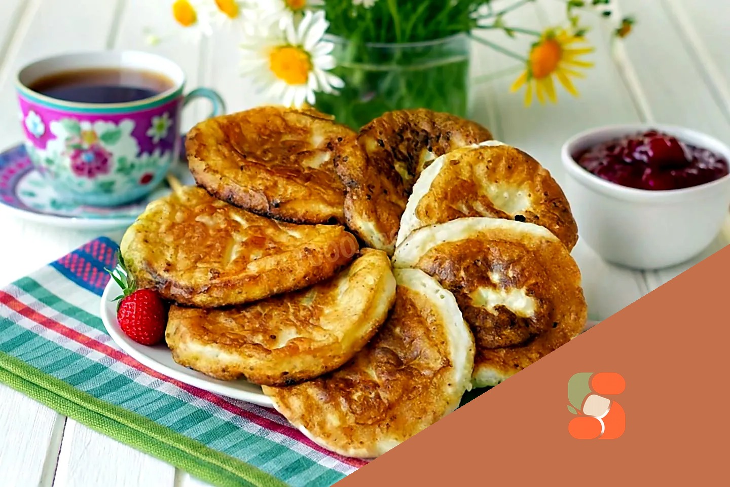 Сирні оладки на кефірі на сковороді