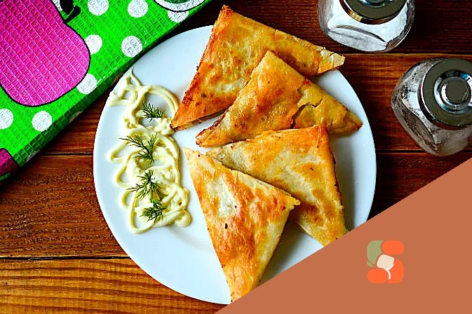 Трикутники з лаваша з фаршем