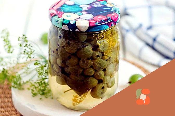 Маринований аґрус із часником, базиліком та кропом (на зиму)