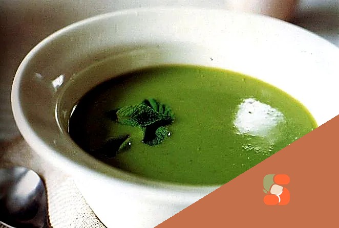 Суп-пюре із зеленого горошку з часником