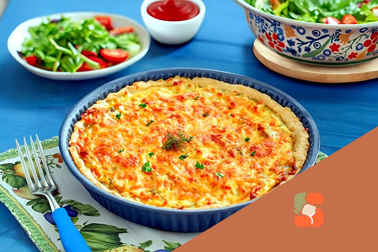 Кіш з куркою та грибами