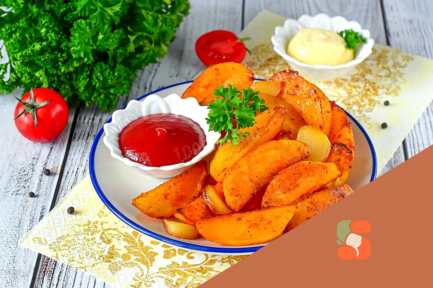 Картопля сільською в аерогрилі