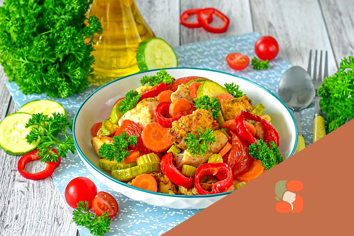 Курка з овочами в аерогрилі