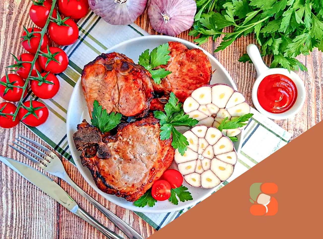 Антрекот зі свинини в аерогрилі