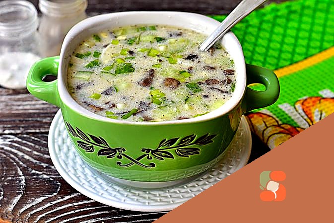 Грибний суп з пшоном та овочами