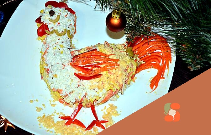 Салат "Півник" з крабовими паличками